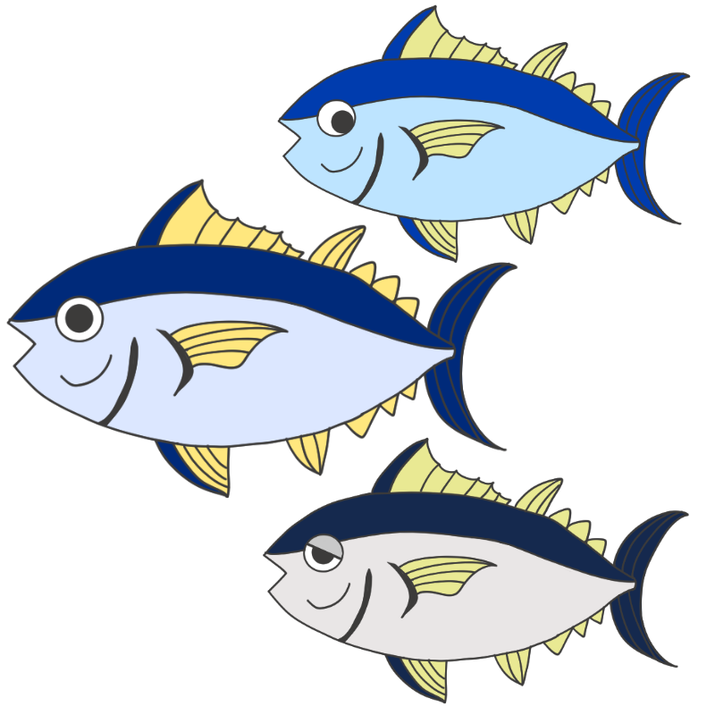 魚の群れのイラスト
